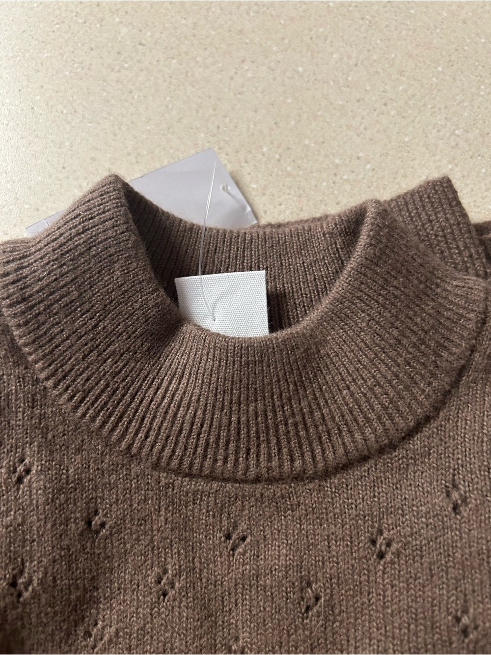Brown Knit Eyelet Waistband pants & Sweater - Picture 2 of 7